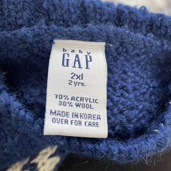Baby GAP Fair Isle Sweater Blue White Size 2XL (2 Years) - Picture 2 of 9